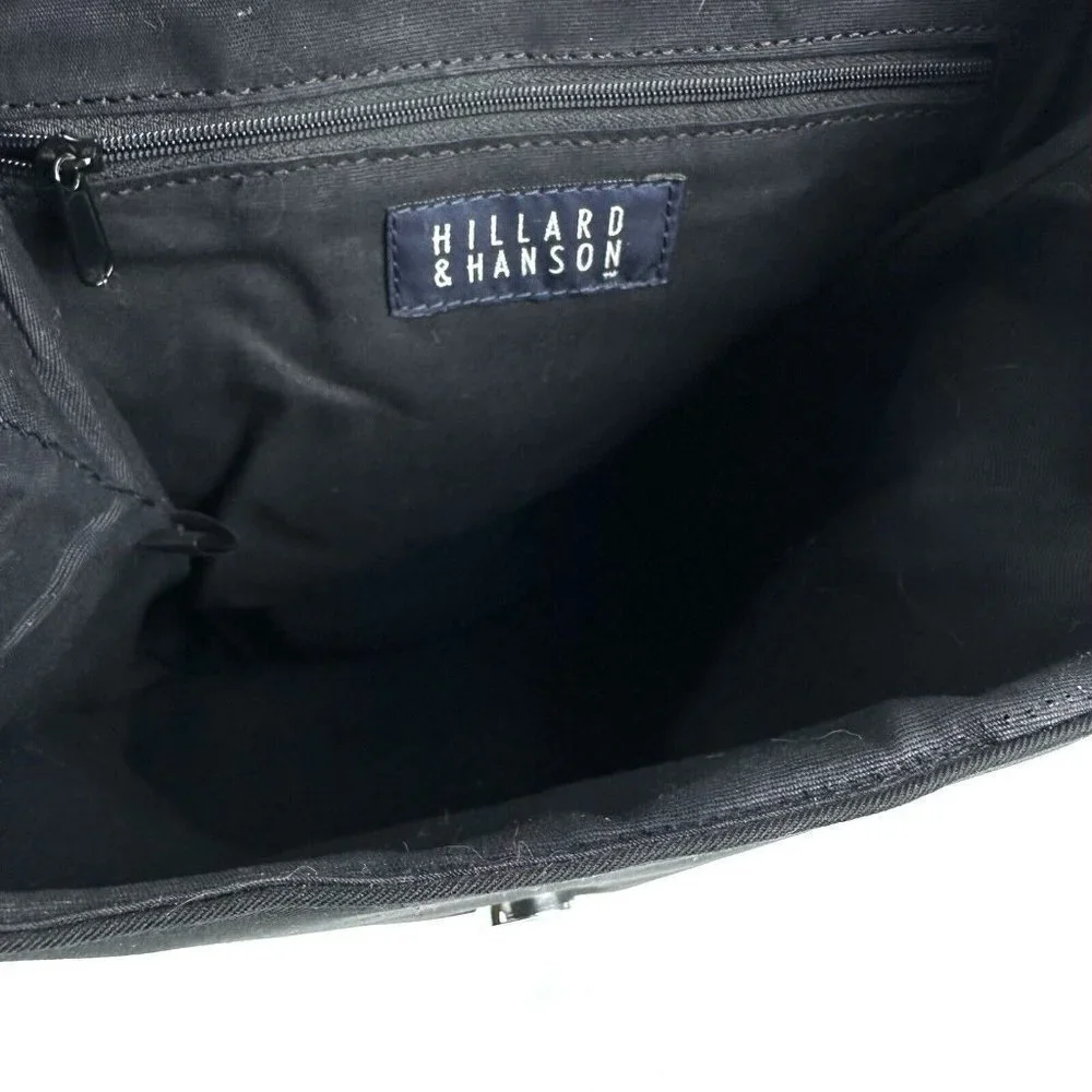 Hillard & Hanson Backpack Black Fabric Shoulder Book Bag Day Pack‎ Travel